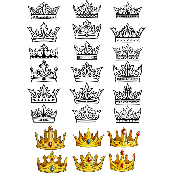 Kronis Vektoru Klipkopām Set - Honorāru-Iedvesmoja Dizaina Elementi