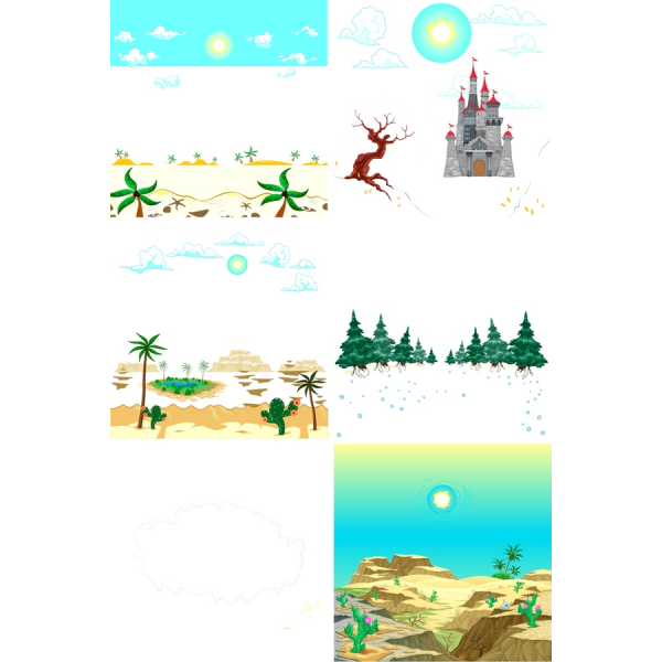 Illustrazione Vettoriale Bundle: Scene Di Paesaggio