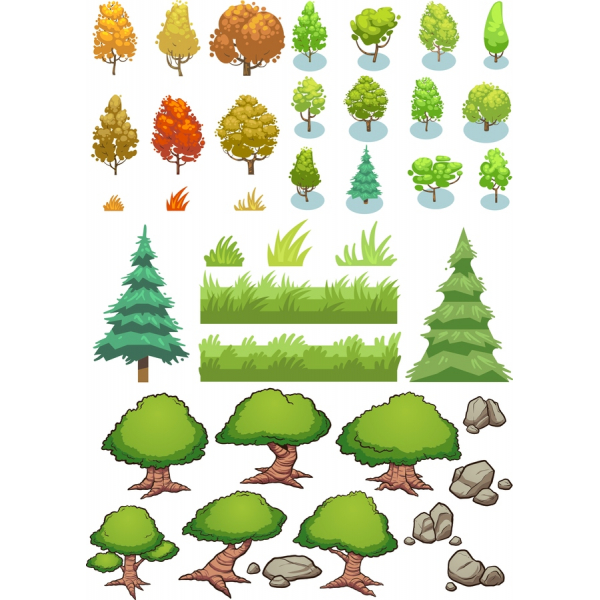 Vektorové Strom a Krajina Clipart Bundle Vektorové Strom a Krajina Clipart Bundle