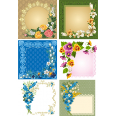 Blommig Ram Clipart Bunt
