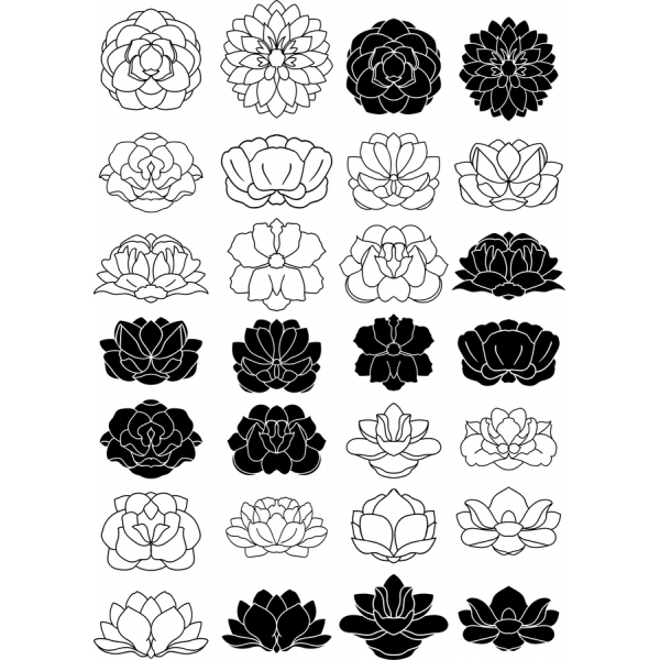 蓮の花SVG Clipartセット
