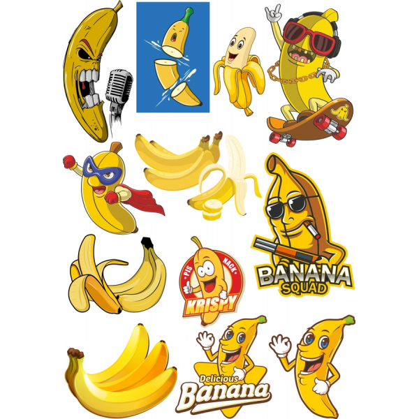 Banana Clipart Snop - Zabavno Vektor Ilustracije Banana Clipart Snop - Zabavno Vektor Ilustracije