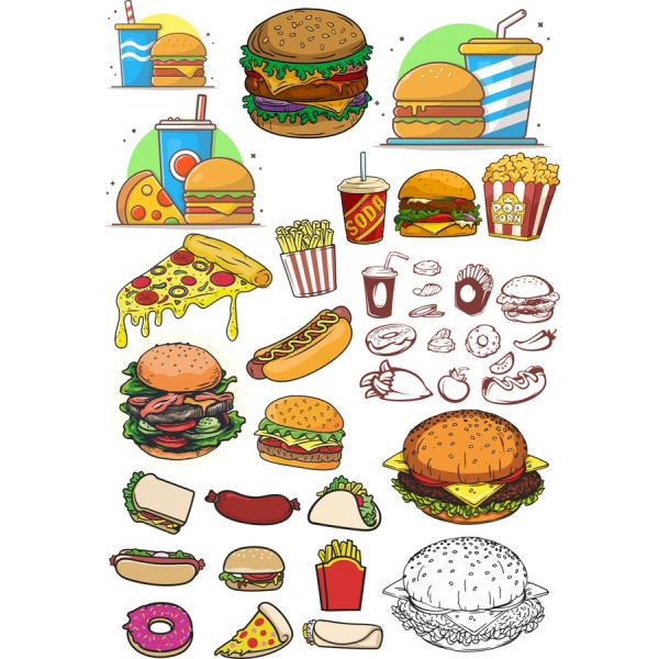 高速食のベクトルClipartバンドル-SVG&PNGイラスト 高速食のベクトルClipartバンドル-SVG&PNGイラスト