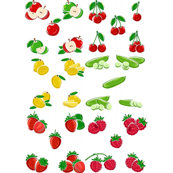 ผลไม้&ผักเว็กเตอ Clipart ตั้งค่า ผลไม้&ผักเว็กเตอ Clipart ตั้งค่า
