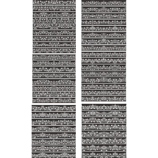 Bordo floreale Clipart Set - Elegante SVG Illustrazioni