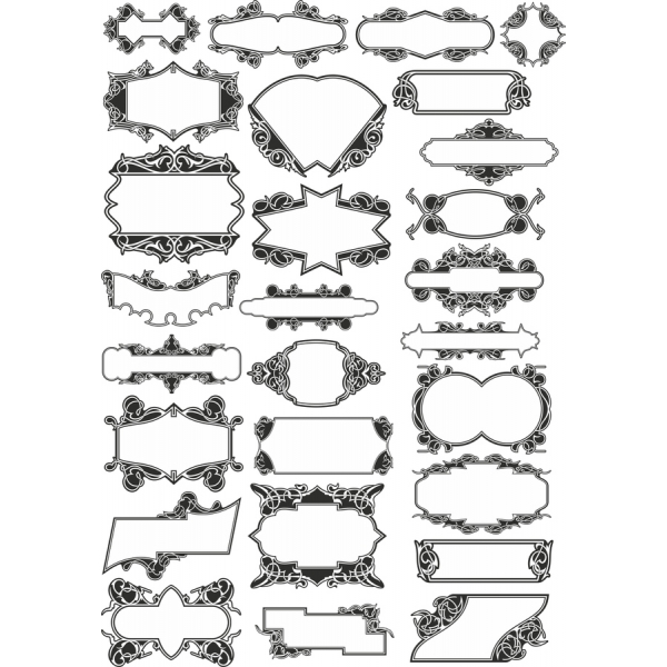 Orné Vecteur Cliparts Bundle - Élégant Cadres Décoratifs Orné Vecteur Cliparts Bundle - Élégant Cadres Décoratifs