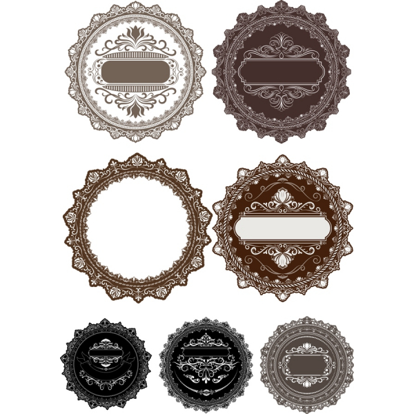 Vintage Ornamentale Badge Vektor Sæt
