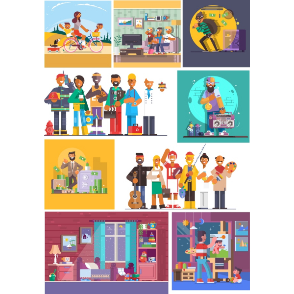 Vektor Illustrationer Clipart Bundle - Alsidig SVG & PNG Design Vektor Illustrationer Clipart Bundle - Alsidig SVG & PNG Design