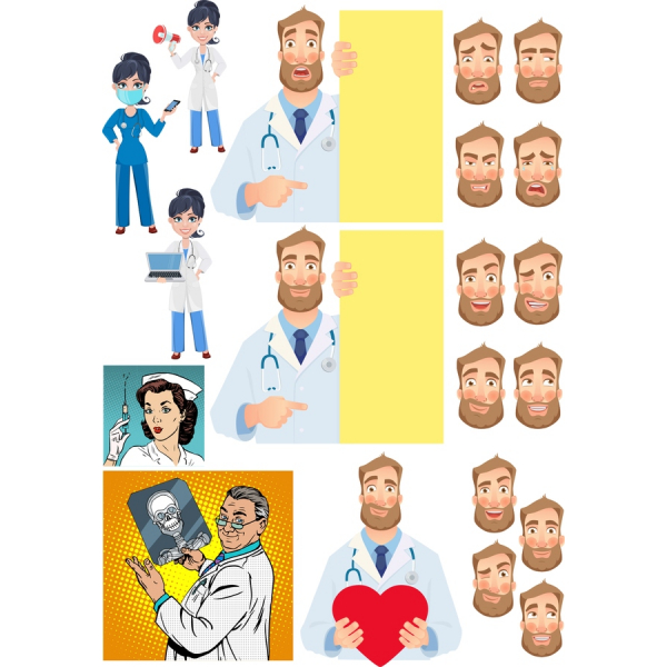 Medicinske Fagfolk Vektor Clipart Sæt Medicinske Fagfolk Vektor Clipart Sæt