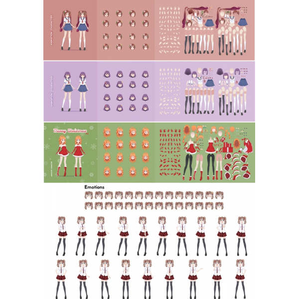 Vektor-Clipart-Set: Animierte Charaktere Und Emotionen Vektor-Clipart-Set: Animierte Charaktere Und Emotionen
