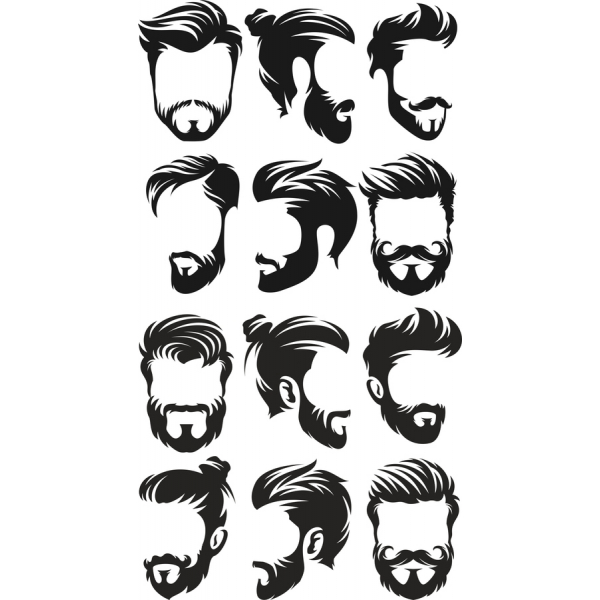 Férfi Haj & Szakáll Vektor Clipart Szett Férfi Haj & Szakáll Vektor Clipart Szett
