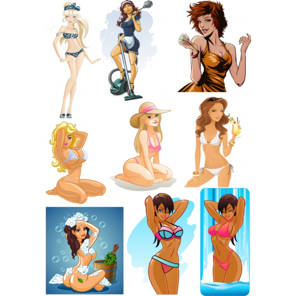Verspielt Vektor-Illustrationen für Moderne Frauen Verspielt Vektor-Illustrationen für Moderne Frauen
