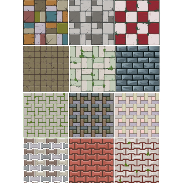 Vector Clipart Set: Stone and Brick Patterns Vector Clipart Set: Stone and Brick Patterns