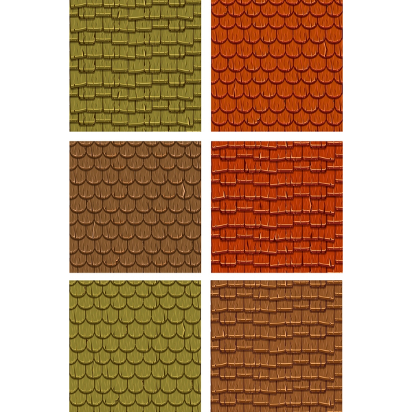 Textured Roof Tile Vector Illustrations Set Textured Roof Tile Vector Illustrations Set