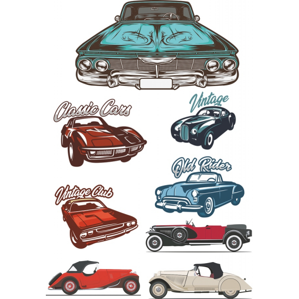 Bundel Clipart Vektor Mobil Antik Bundel Clipart Vektor Mobil Antik