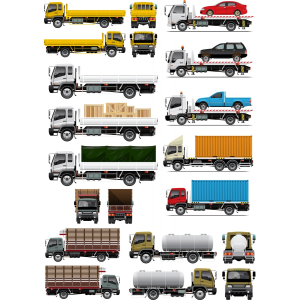 Versatile Truck Vector Illustrations Bundle Versatile Truck Vector Illustrations Bundle