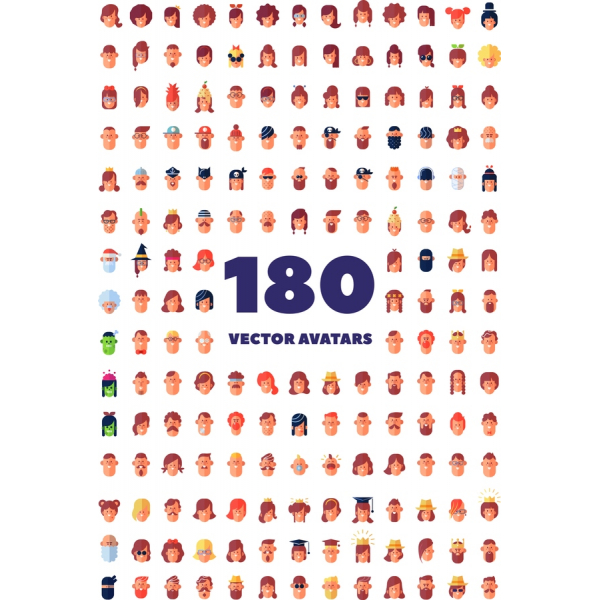 180 Vector Avatars Bundle 180 Vector Avatars Bundle