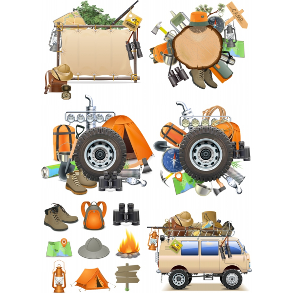 Camping Adventure Vektor Clipart Sæt - SVG & PNG Bundt Camping Adventure Vektor Clipart Sæt - SVG & PNG Bundt