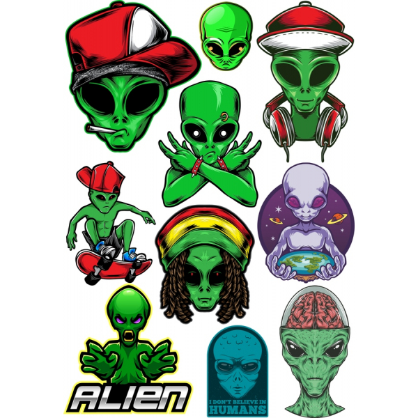 Alien Vector Clipart Set Alien Vector Clipart Set