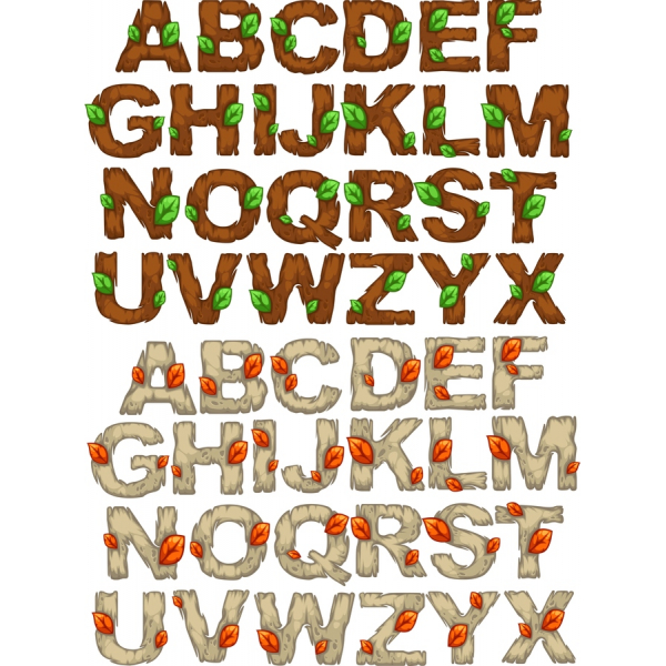 Whimsical Nature Alphabet Clipart Bundle Whimsical Nature Alphabet Clipart Bundle