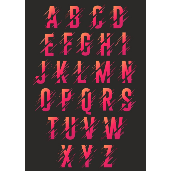Vibrant Vector-Typography-Set - A-Z Brief Clipart Vibrant Vector-Typography-Set - A-Z Brief Clipart
