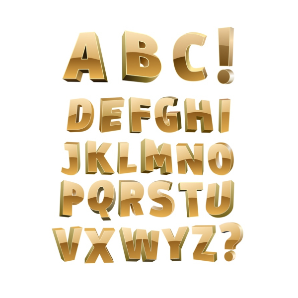 3D-Guld Alfabet Cliparts - Premium-Vektor Sæt 3D-Guld Alfabet Cliparts - Premium-Vektor Sæt