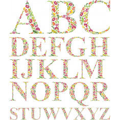Blommig Alfabetet Clipart Set