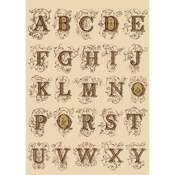 วินเทจ Ornate จดหมายเว็กเตอ Clipart ตั้งค่า วินเทจ Ornate จดหมายเว็กเตอ Clipart ตั้งค่า