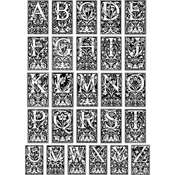 Floral Letter-Vektor-Clipart-Bundle Floral Letter-Vektor-Clipart-Bundle