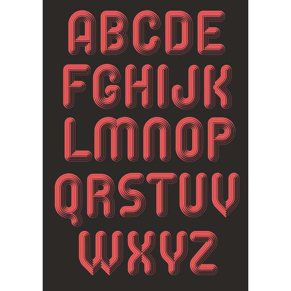 Retro Ülevaade Tähestik Vector Pilte Liit Retro Ülevaade Tähestik Vector Pilte Liit