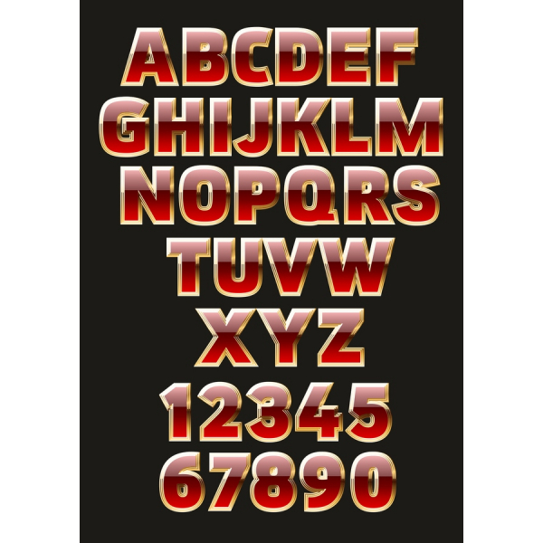 Glossy Alphabet & Number Vector Clipart Set Glossy Alphabet & Number Vector Clipart Set