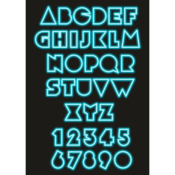 Set Neon Клипартов ilə Əlifba və Rəqəmlərlə Set Neon Клипартов ilə Əlifba və Rəqəmlərlə