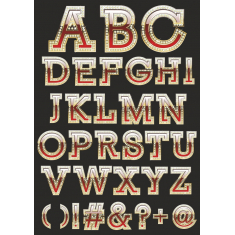 Illuminated Alphabet Clipart Set - Vintage Letters and Symbols