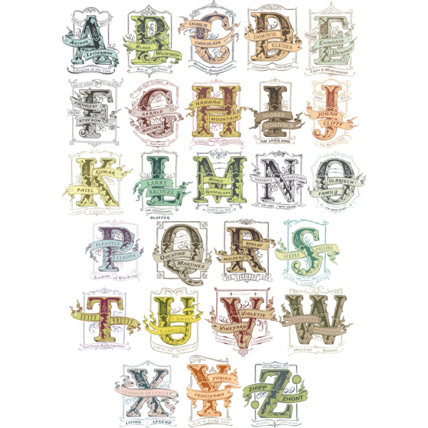Vintage Alphabet-Clipart-Set - Einzigartig Vektor-Illustrationen Vintage Alphabet-Clipart-Set - Einzigartig Vektor-Illustrationen