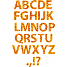 Blommig Alfabetet Set - Hösten Bokstäver Och Skiljetecken Clipart