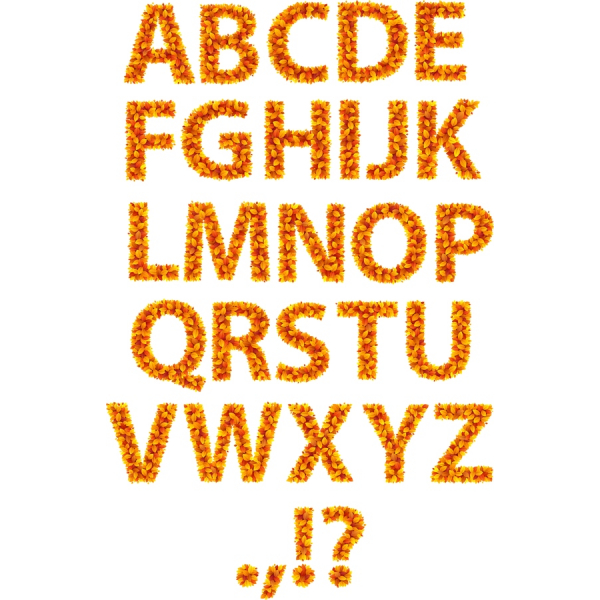 Floral Alphabet-Vector-Set - Herbst-Inspiriert Clipart Floral Alphabet-Vector-Set - Herbst-Inspiriert Clipart