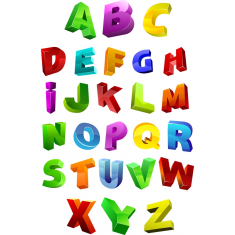 Vibrant 3D Alphabet Clipart Bundle - A to Z