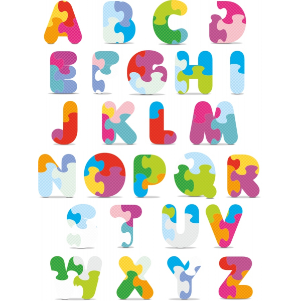Puzzle Alfabet Clipart Set - Vibrant Vector Litere Puzzle Alfabet Clipart Set - Vibrant Vector Litere