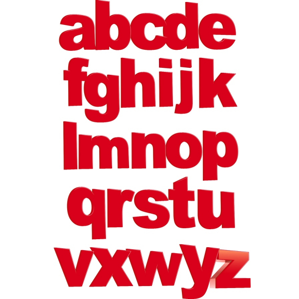 3D Alfabeto Vetor Set - Negrito Vermelho Letras de A-Z 3D Alfabeto Vetor Set - Negrito Vermelho Letras de A-Z