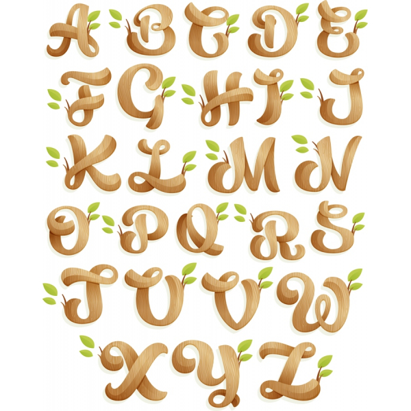 Texture De Bois Alphabet De Vecteur Ensemble Texture De Bois Alphabet De Vecteur Ensemble