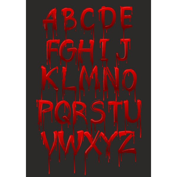 Csöpögött A Vér Font Vektor Készlet Csöpögött A Vér Font Vektor Készlet