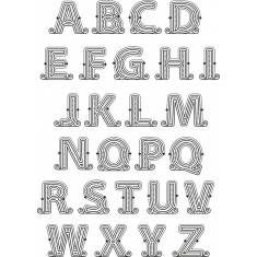 Stylized Alphabet Clipart Set - A-Z Vintage Letters