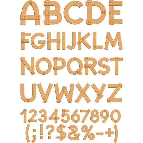 Houten letters en Symbolen Vector Set