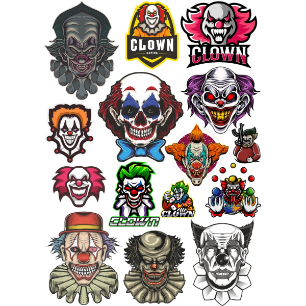 Enge Clowns Vector Clipart Bundel Enge Clowns Vector Clipart Bundel
