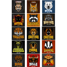 Wildes Tier-Team-Logos Bundle