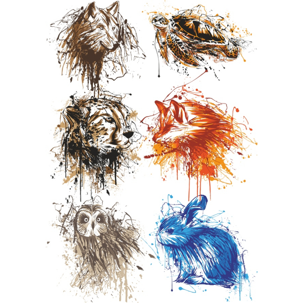 Zvíře Splash Vector Clipart Bundle Zvíře Splash Vector Clipart Bundle