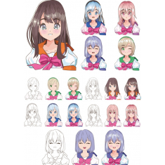  Anime Girl Clipart Bundle