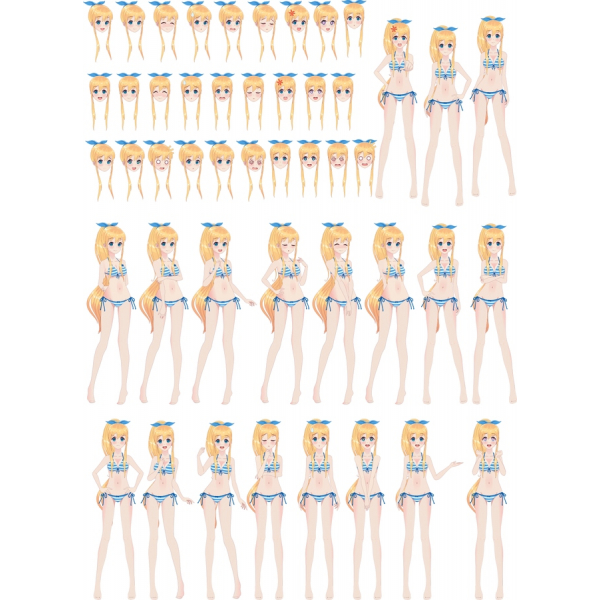 Anime Sommer Mädchen Vektor-Clipart-Bundle Anime Sommer Mädchen Vektor-Clipart-Bundle