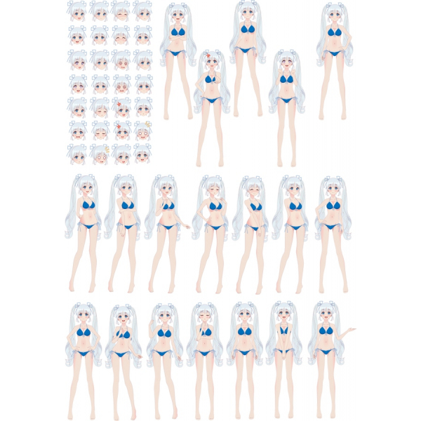 Anime Karakter Vector Bundel - Poses en Uitdrukkingen