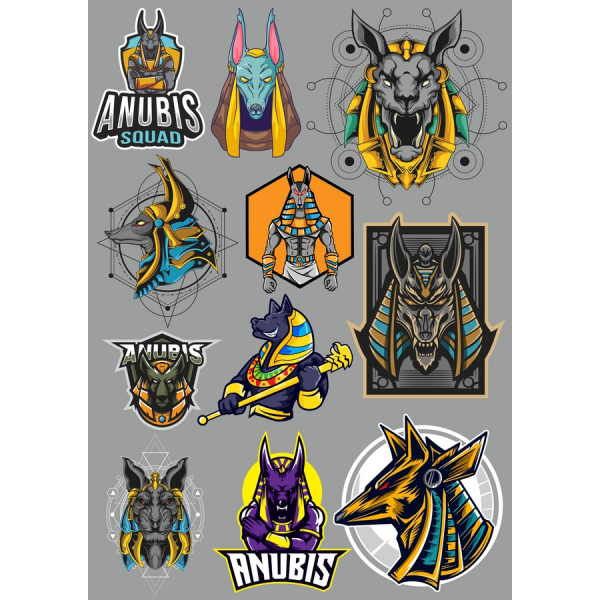 Anubis Squad Vektor Klipart Kolekce - Egyptské Inspirované Ilustrace Anubis Squad Vektor Klipart Kolekce - Egyptské Inspirované Ilustrace